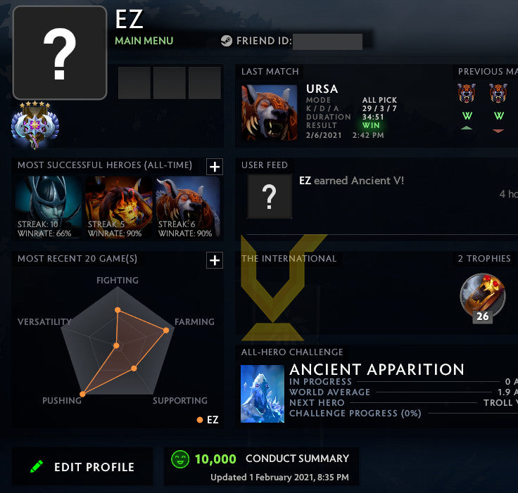 Ancient V | MMR: 4520 - Behavior: 10000