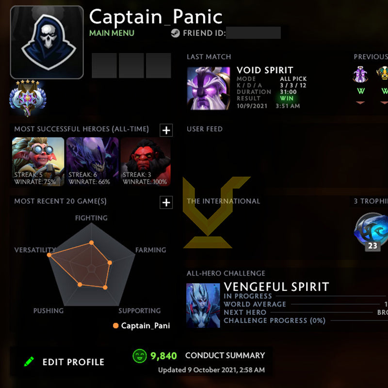 Ancient V | MMR: 4530 - Behavior: 9840