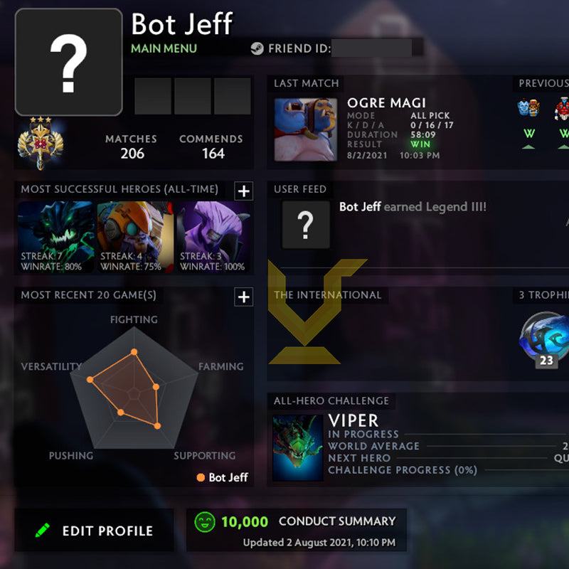 Légende III | MMR : 3410 - Comportement : 10000