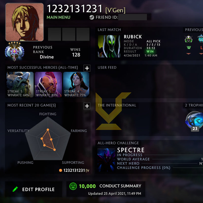 Ancient V | MMR: 4610 - Behavior: 10000