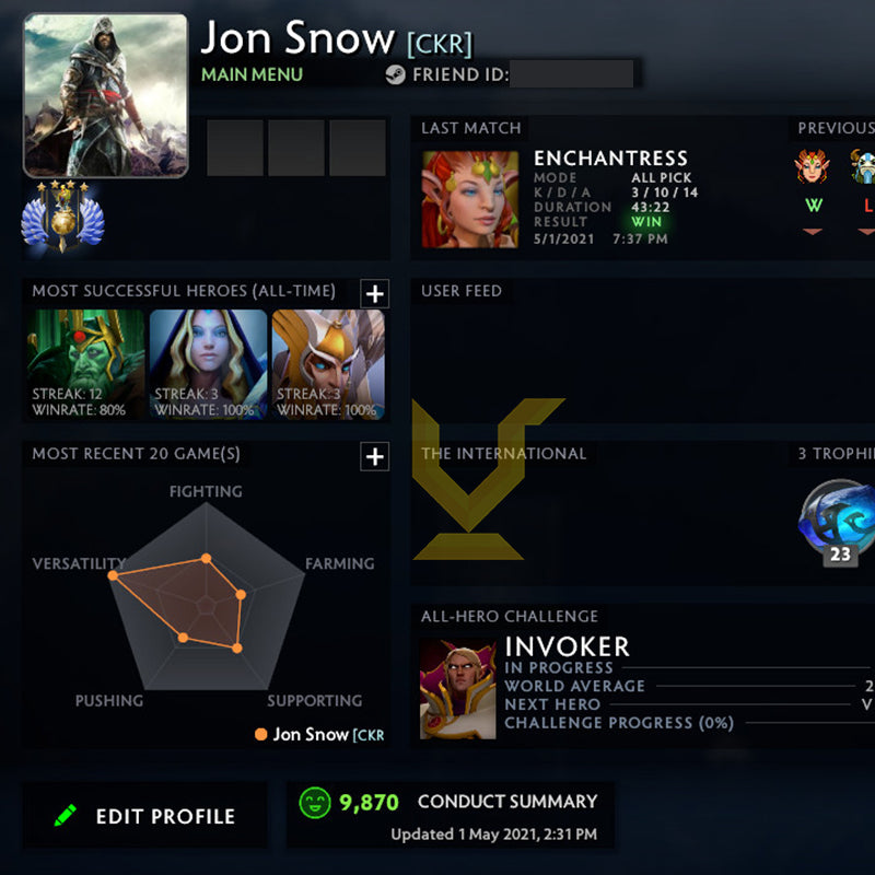 Divine IV | MMR: 5240 - Behavior: 9870