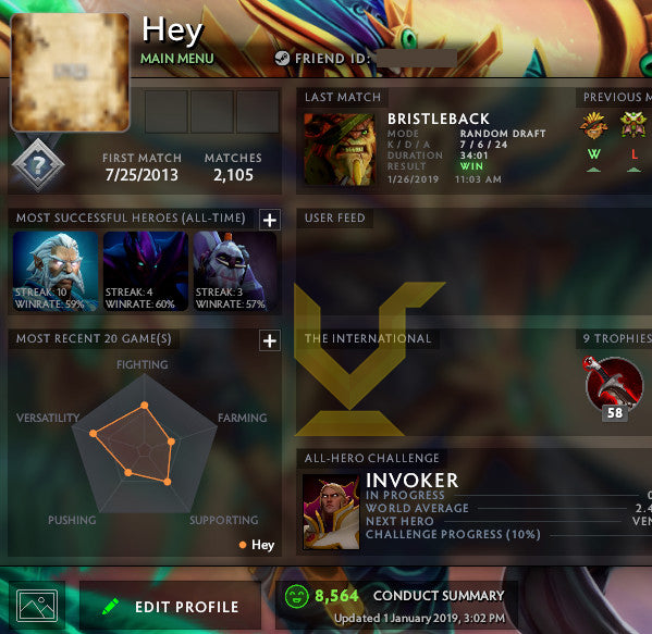 Not Calibrated | MMR: TBD - Behavior : 8564