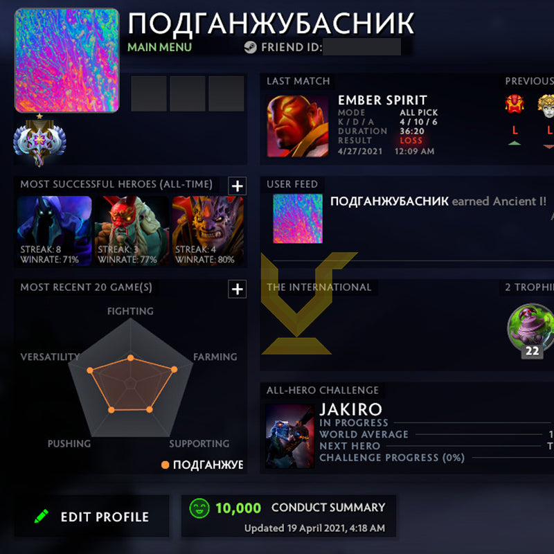 Ancient I | MMR: 3800 - Behavior: 10000
