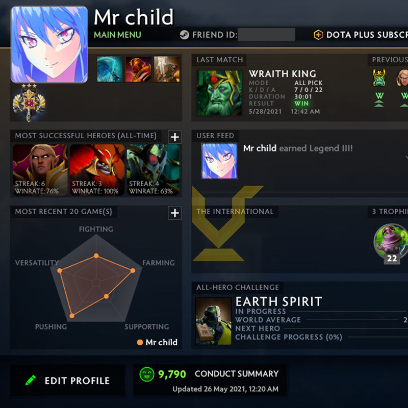 Legend III | MMR: 3440 - Behavior: 9790