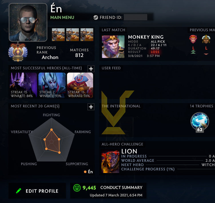 Immortel | MMR : 5690 - Comportement : 9445