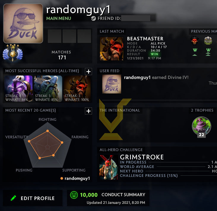 Divine IV | MMR : 5310 - Behavior : 10000