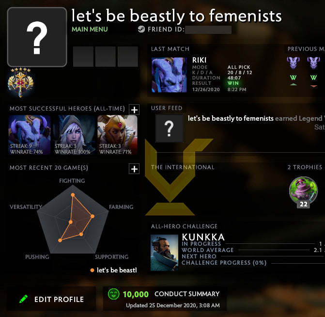 Legend V | MMR : 3760 - Behavior : 10000