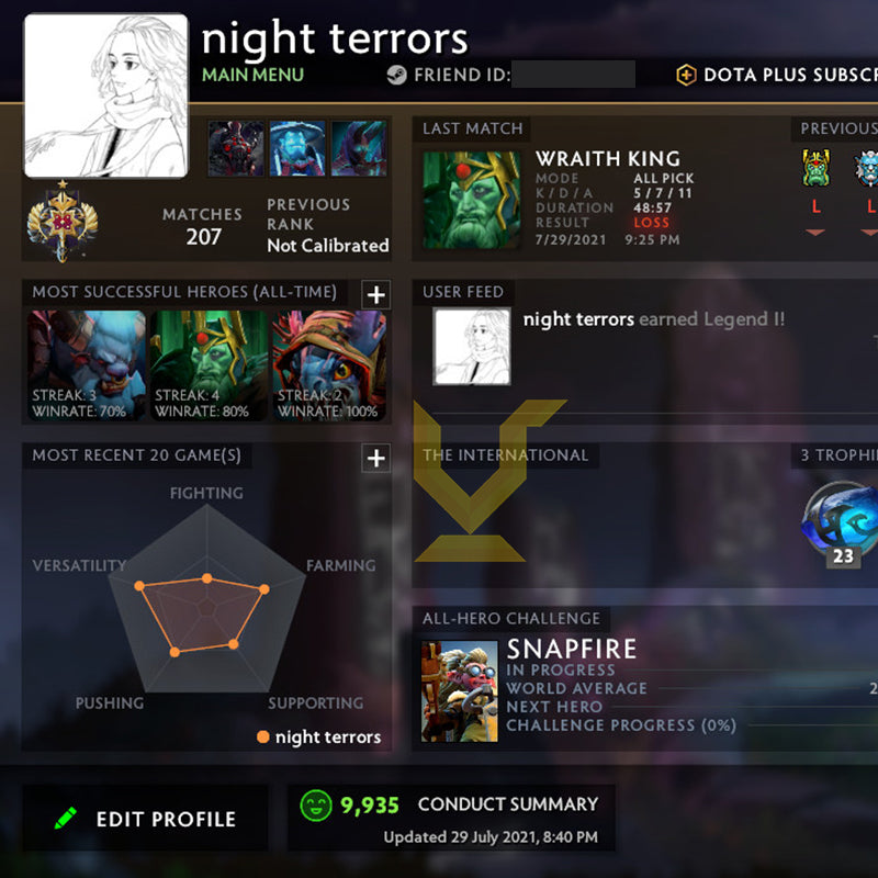 Légende I | MMR : 3020 - Comportement : 9935