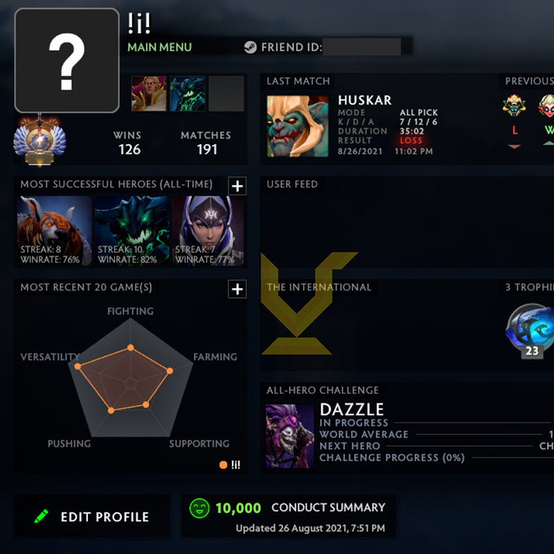 Immortel | MMR : 5720 - Comportement : 10000