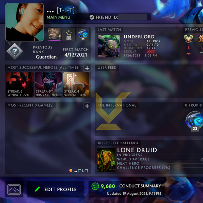 Not Calibrated | MMR: TBD - Behavior: 9680