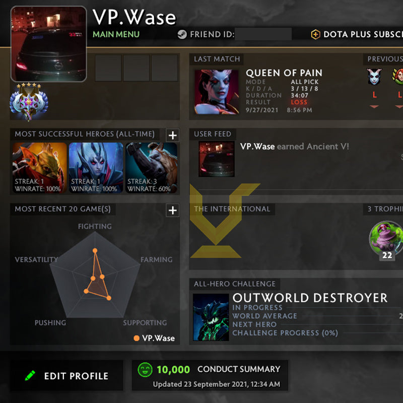 Ancient V | MMR: 4560 - Behavior: 10000