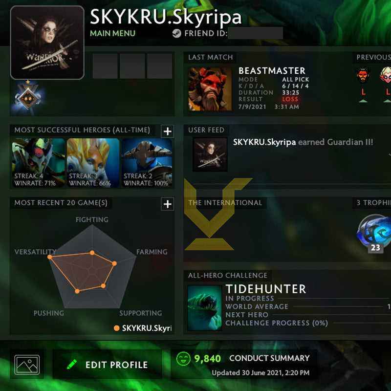 Guardian I | MMR: 730 - Behavior: 9840