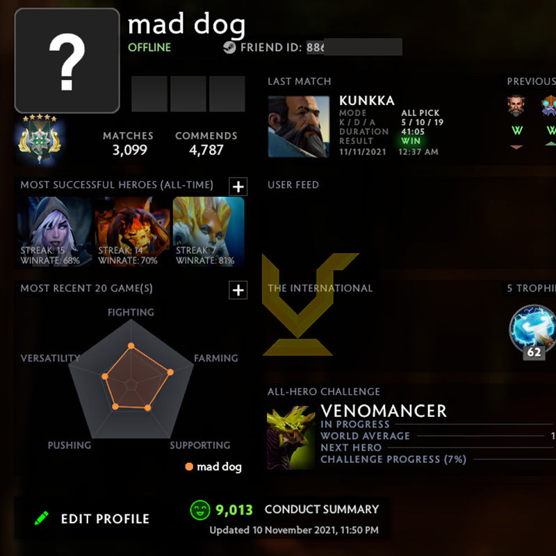 Archon V | MMR: 3010 - Behavior: 9013