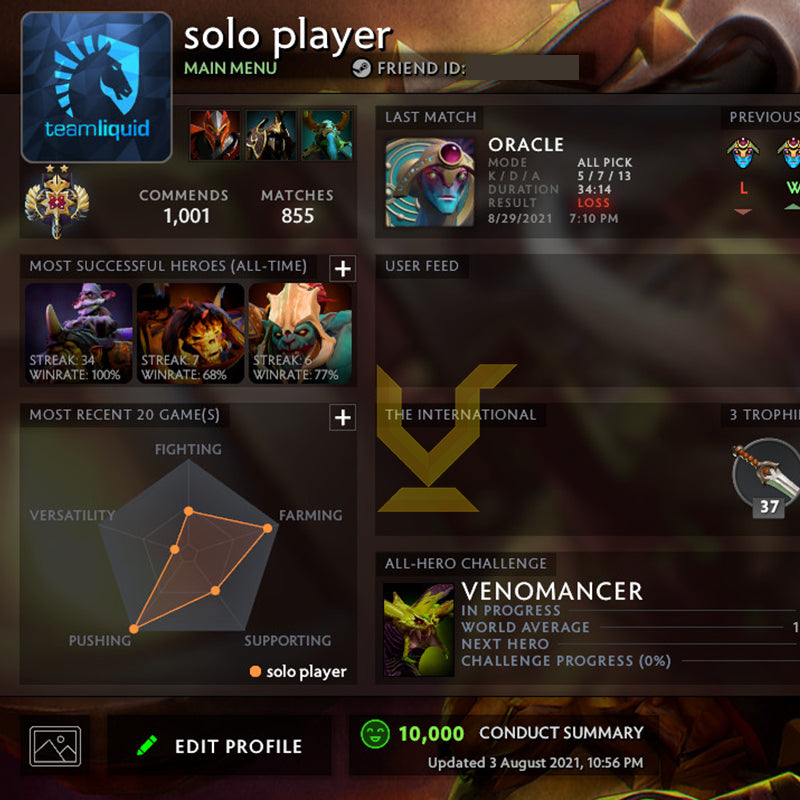 Legend II | MMR: 3240 - Behavior: 10000