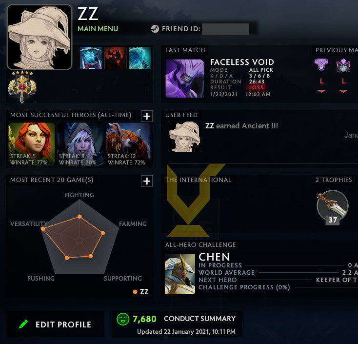 Légende V | MMR : 3670 - Comportement : 7680