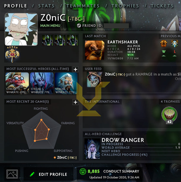 Légende V | MMR : 3610 - Comportement : 8885