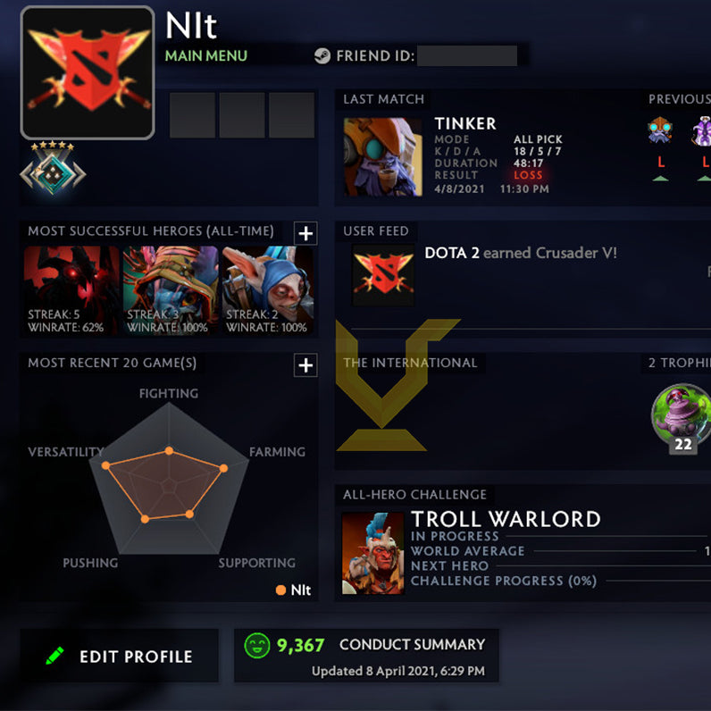 Croisé V | MMR : 2270 - Comportement : 9367