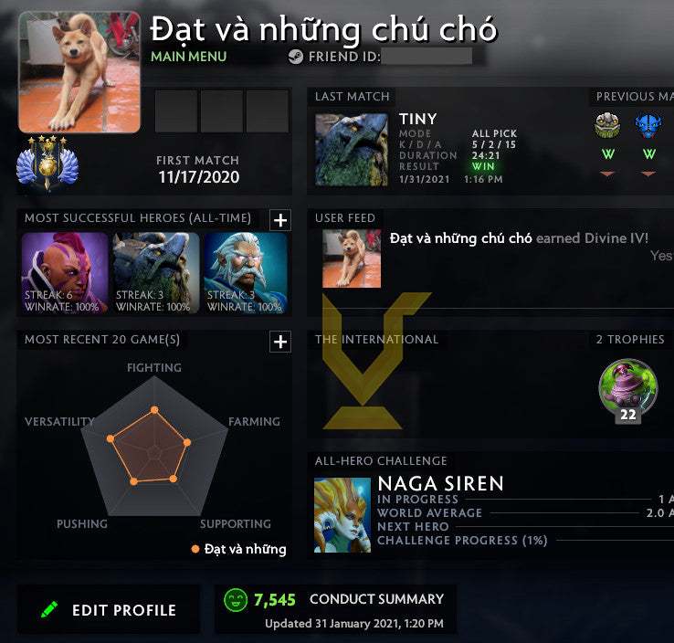 Divine IV | MMR : 5310 - Behavior : 7545