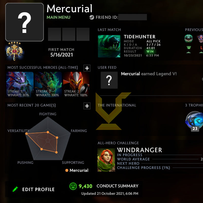 Legend V | MMR: 3820 - Behavior: 9430