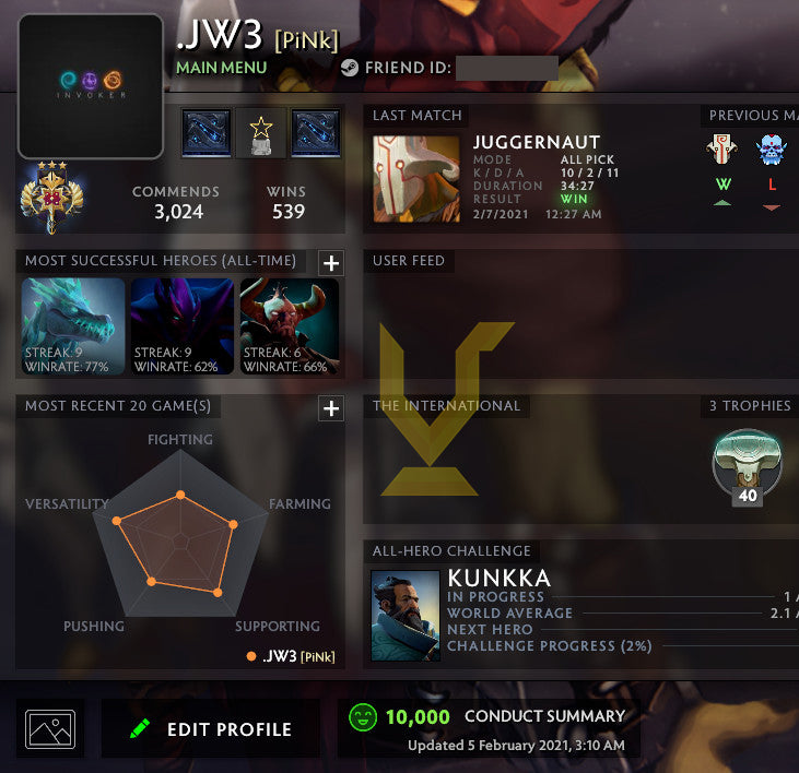 Légende III | MMR : 3440 - Comportement : 10000