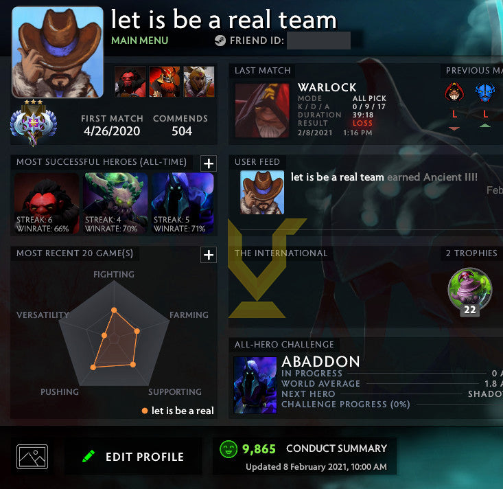 Ancient III | MMR : 4110 - Behavior : 9865