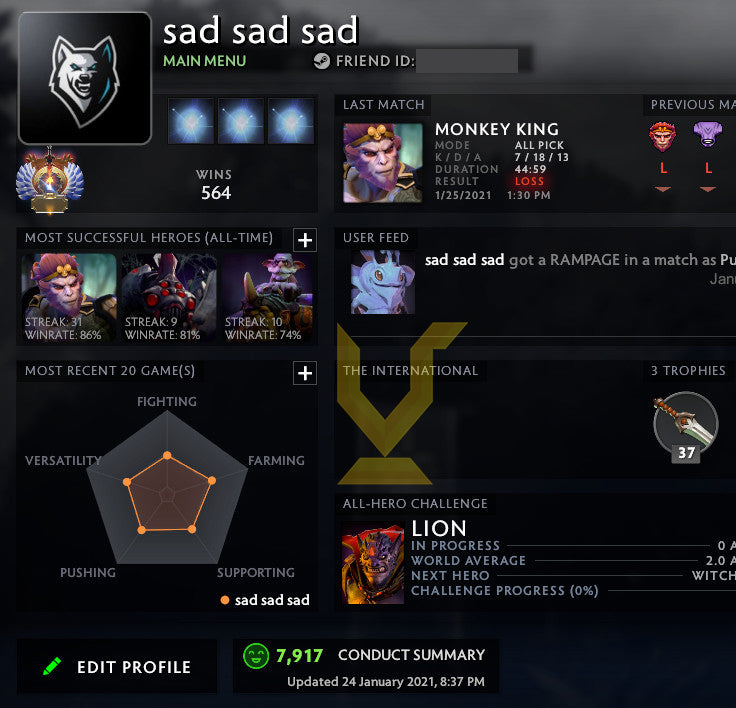 Immortel | MMR : 5730 - Comportement : 7917