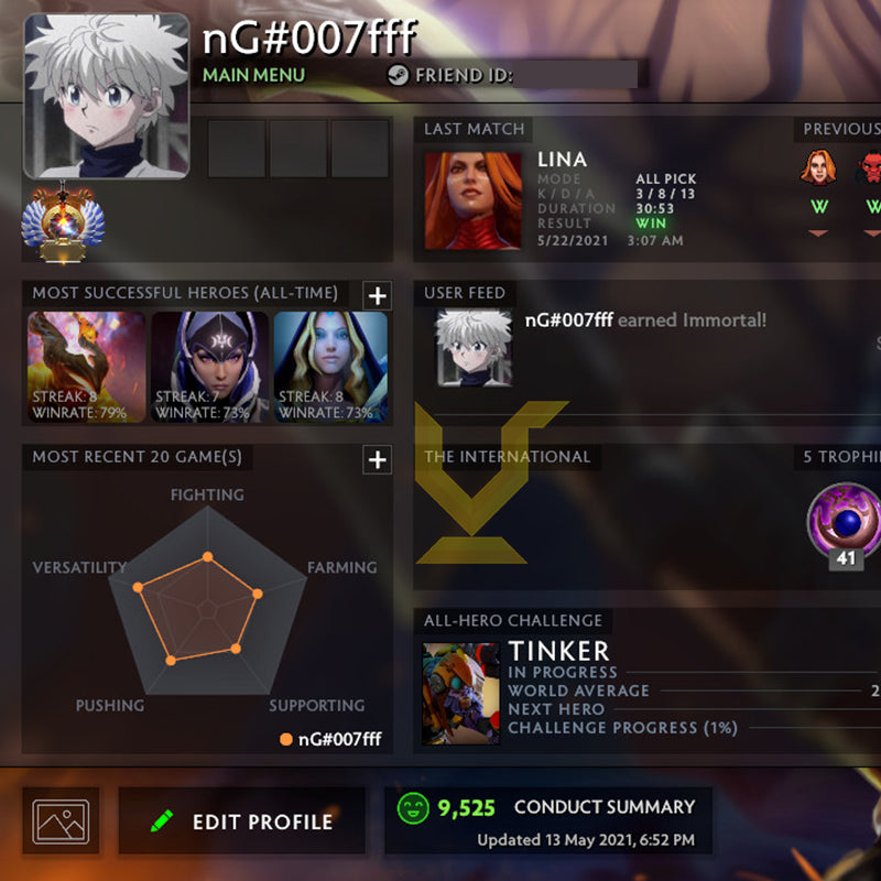 Immortel | MMR : 5720 - Comportement : 9525