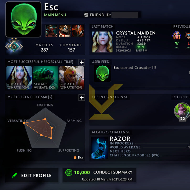 Croisé II | MMR : 1790 - Comportement : 10000