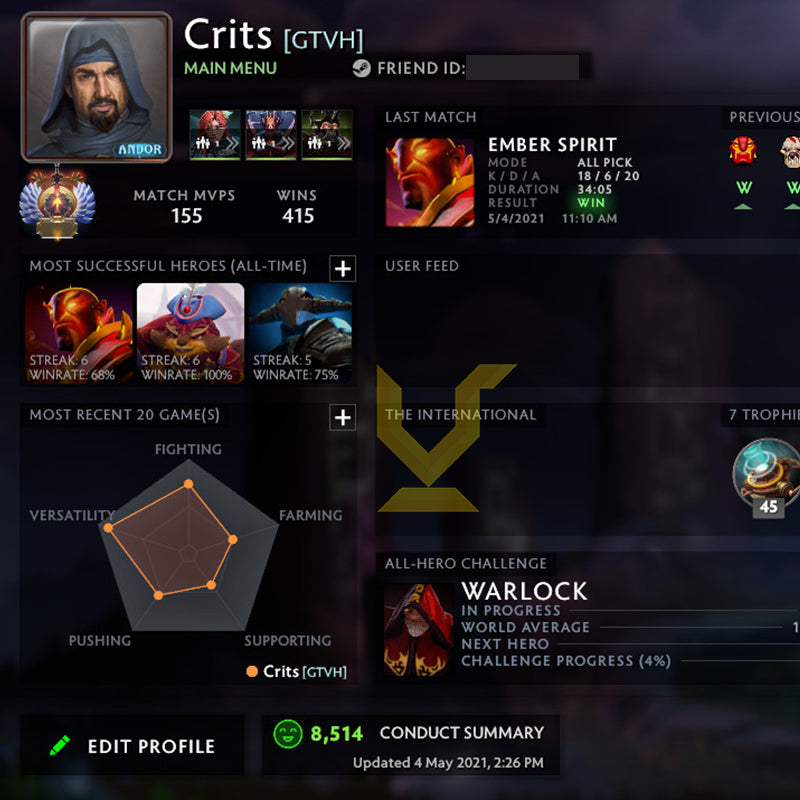 Immortel | MMR : 6460 - Comportement : 8514