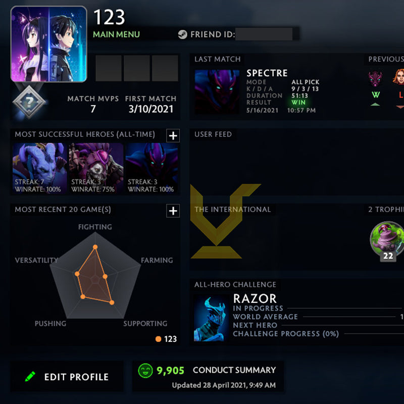 Not Calibrated | MMR: TBD - Behavior: 9905