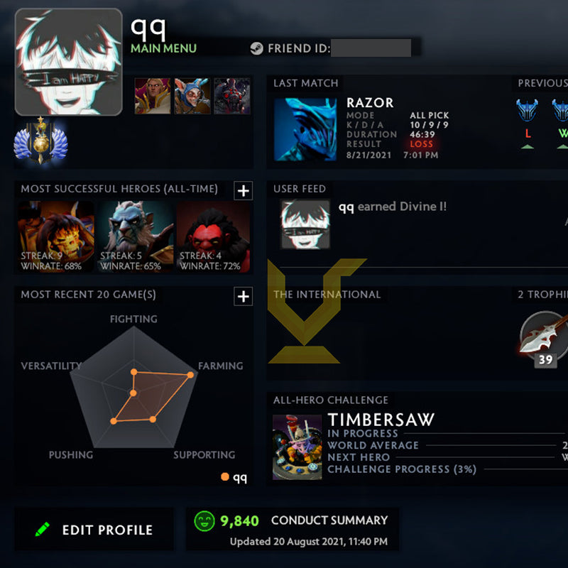 Divine I | MMR: 4640 - Behavior: 9840