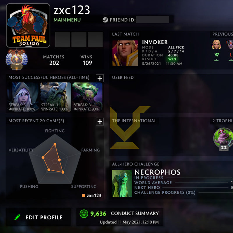 Immortel | MMR : 5500 - Comportement : 9636