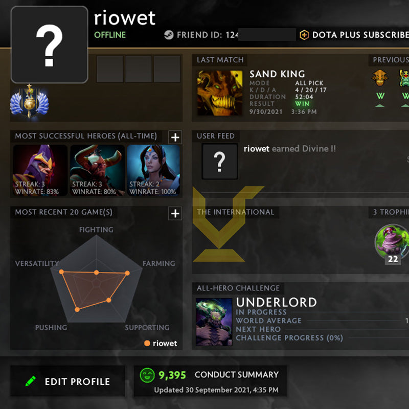 Divine I | MMR : 4790 - Behavior : 9395