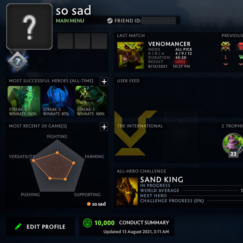 Not Calibrated | MMR: TBD - Behavior: 10000