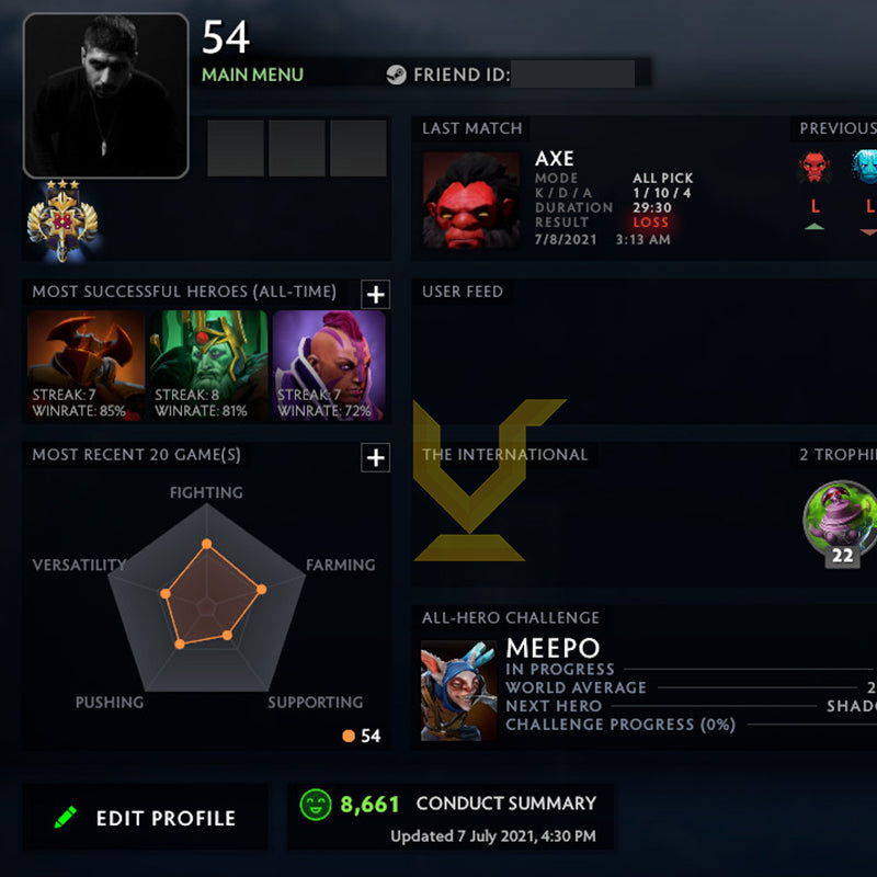 Legend III | MMR: 3500 - Behavior: 8661