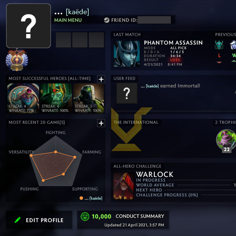 Immortel | MMR : 5850 - Comportement : 10000