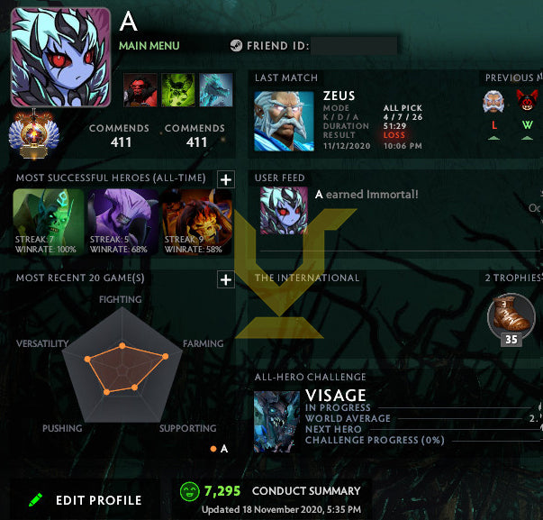 Immortel | MMR : 5630 - Comportement : 7295