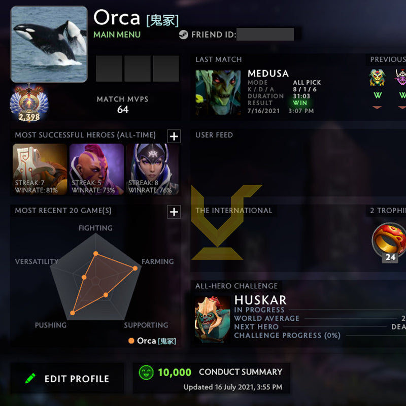 Immortel | MMR : 6010 - Comportement : 10000