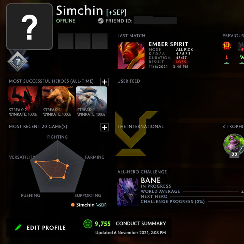 Not Calibrated | MMR: TBD - Behavior: 9755