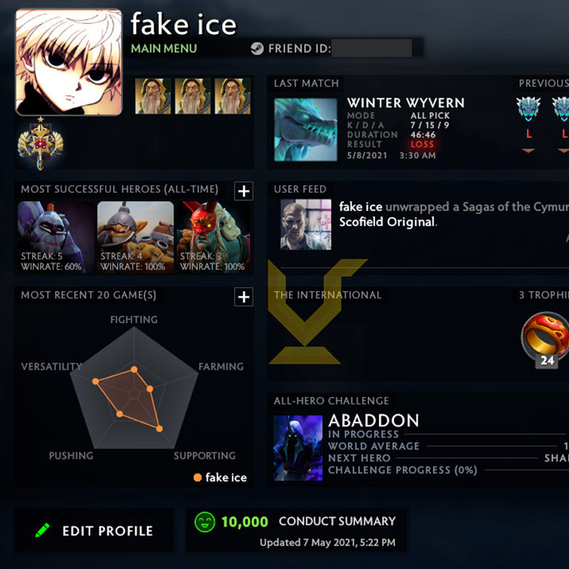 Légende I | MMR : 3030 - Comportement : 10000