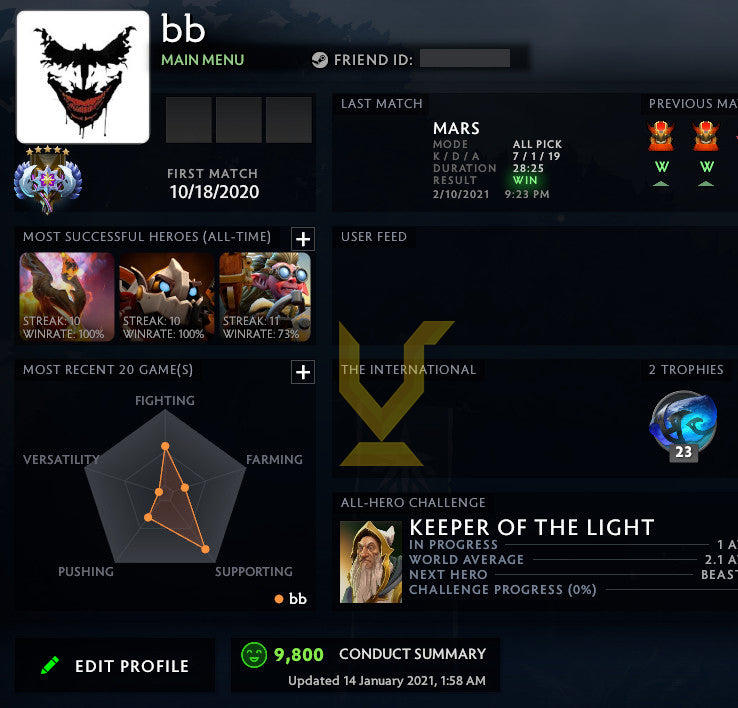 Ancient V | MMR : 4600 - Behavior : 9800