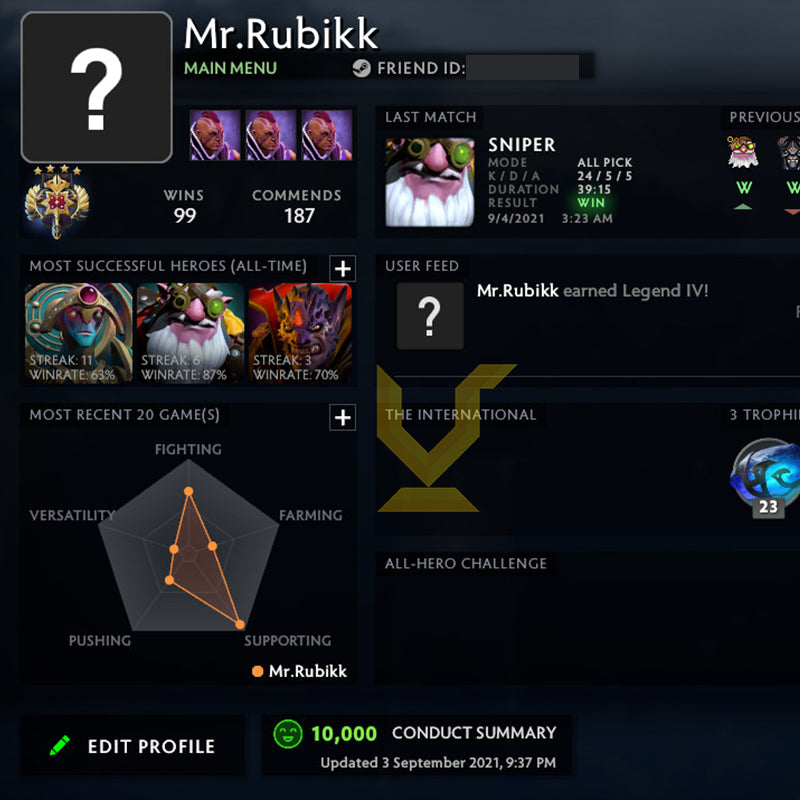 Légende IV | MMR : 3600 - Comportement : 10000