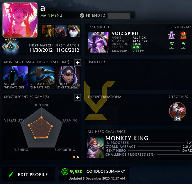 Croisé V | MMR : 2160 - Comportement : 9530