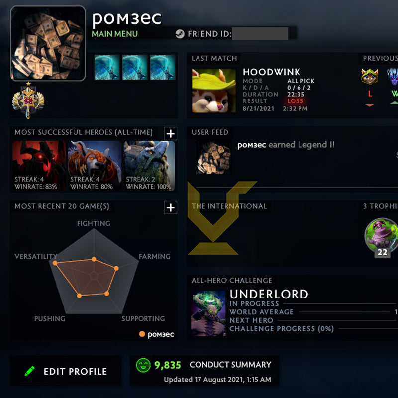 Legend I | MMR: 3230 - Behavior: 9835