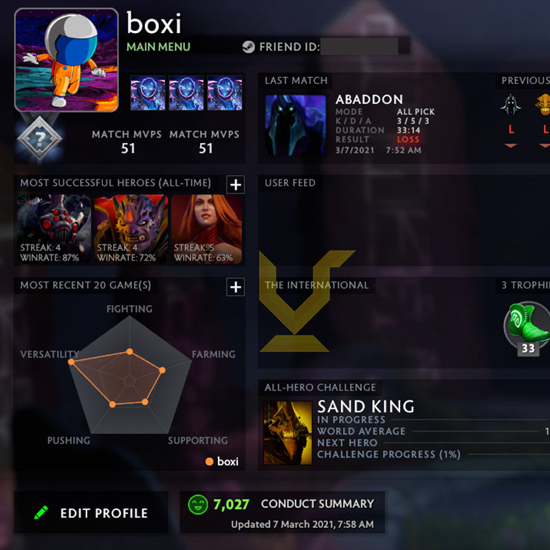 Not Calibrated | MMR: TBD - Behavior: 7027