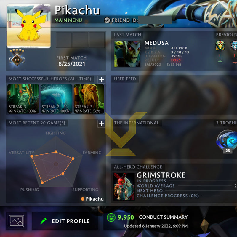 Gardien V | MMR : 1360 - Comportement : 9950