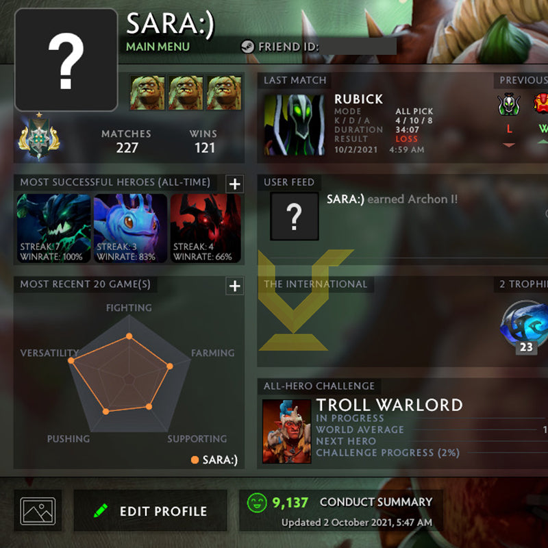 Archon I | MMR: 2310 - Behavior: 9137
