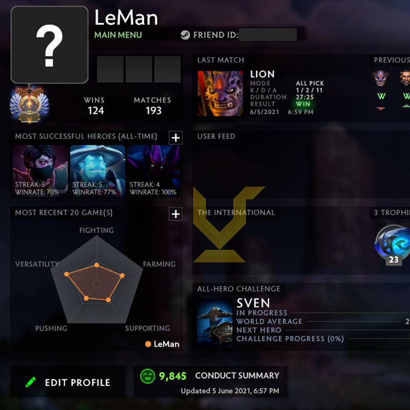 Immortel | MMR : 6000 - Comportement : 9845