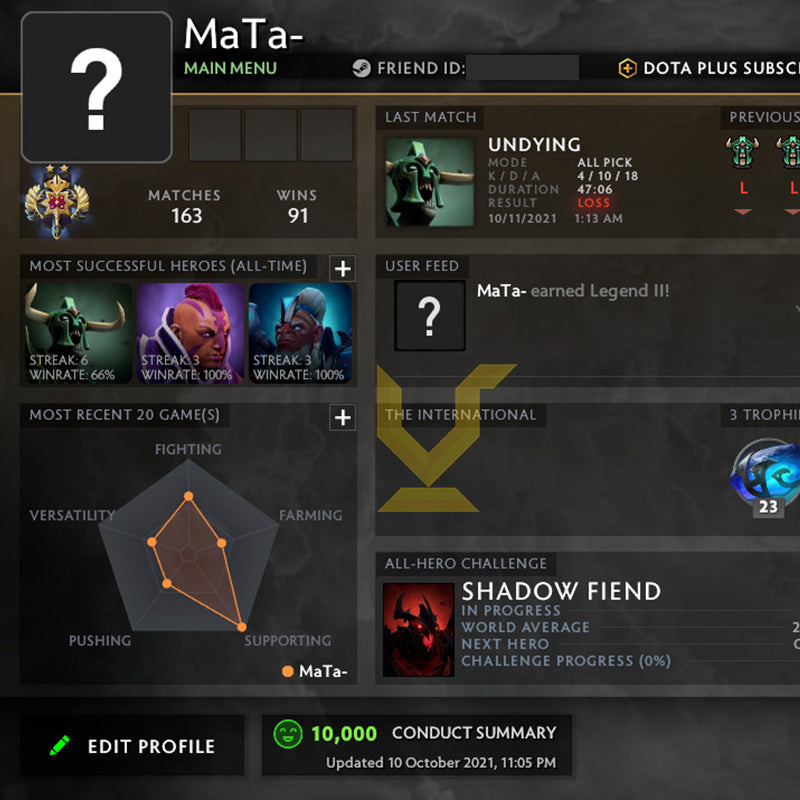 Legend II | MMR: 3280 - Behavior: 10000