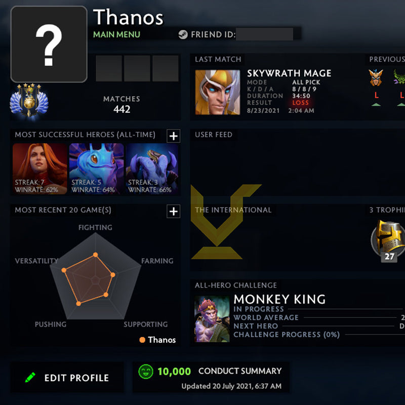 Divine IV | MMR: 5260 - Behavior: 10000